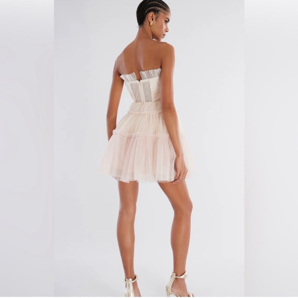 BCBGMaxazria Strapless Tiered Tulle Mini Dress Size 12 New w/Tag ONLINE for $398 - Picture 4 of 17